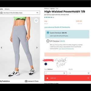 Fabletics high waisted power hold 7/8 - Charcoal